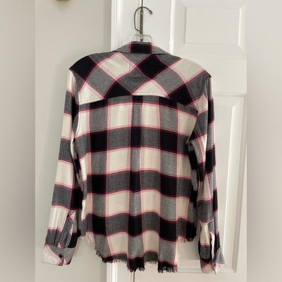 Rails plaid flannel button down. Black, ivory, pink. XS Fall cozy! - Picture 2 of 4